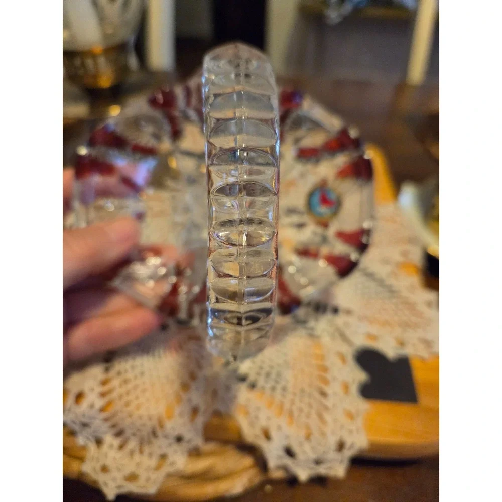 Hofbauer Butterflies Crystal Basket W/Flash Red Bleikristall